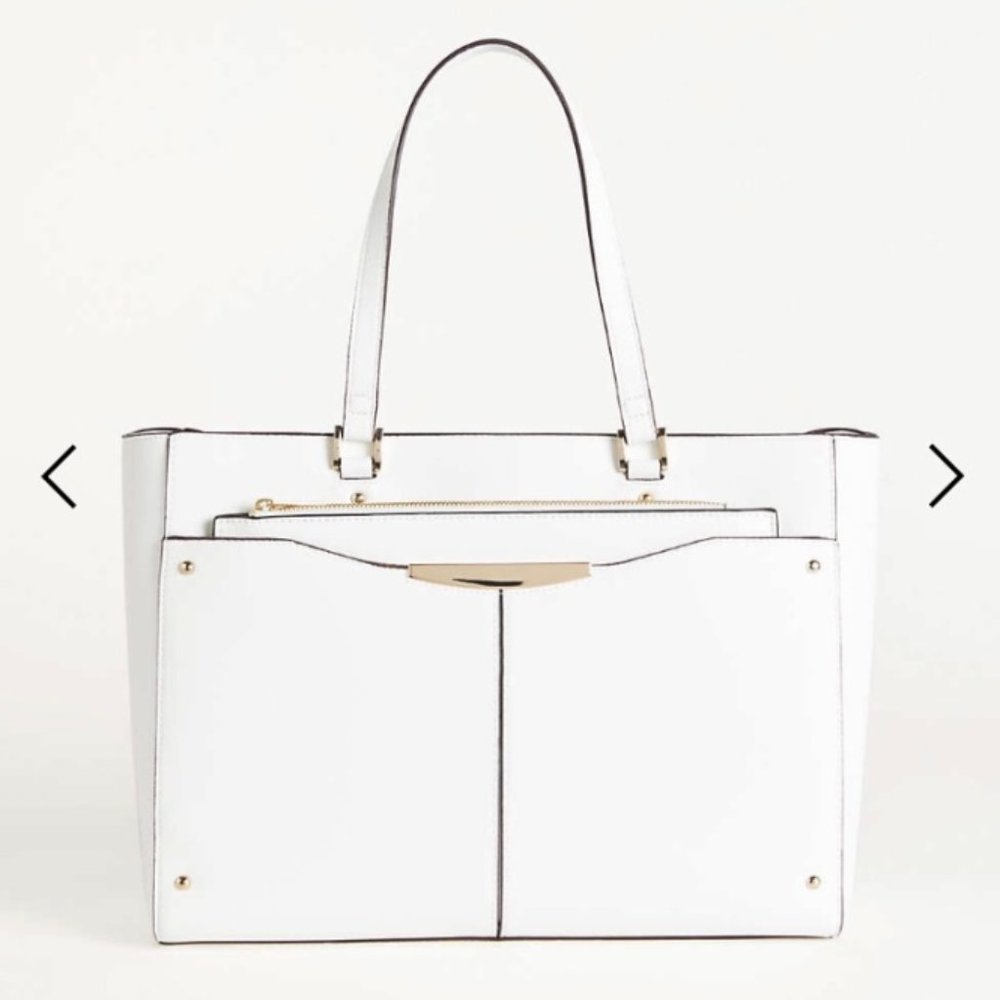 Ann Taylor White Tote with iPad case